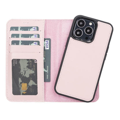 UnBranded Magic iPhone 13 Series Detachable Leather Wallet Case - MW Pink