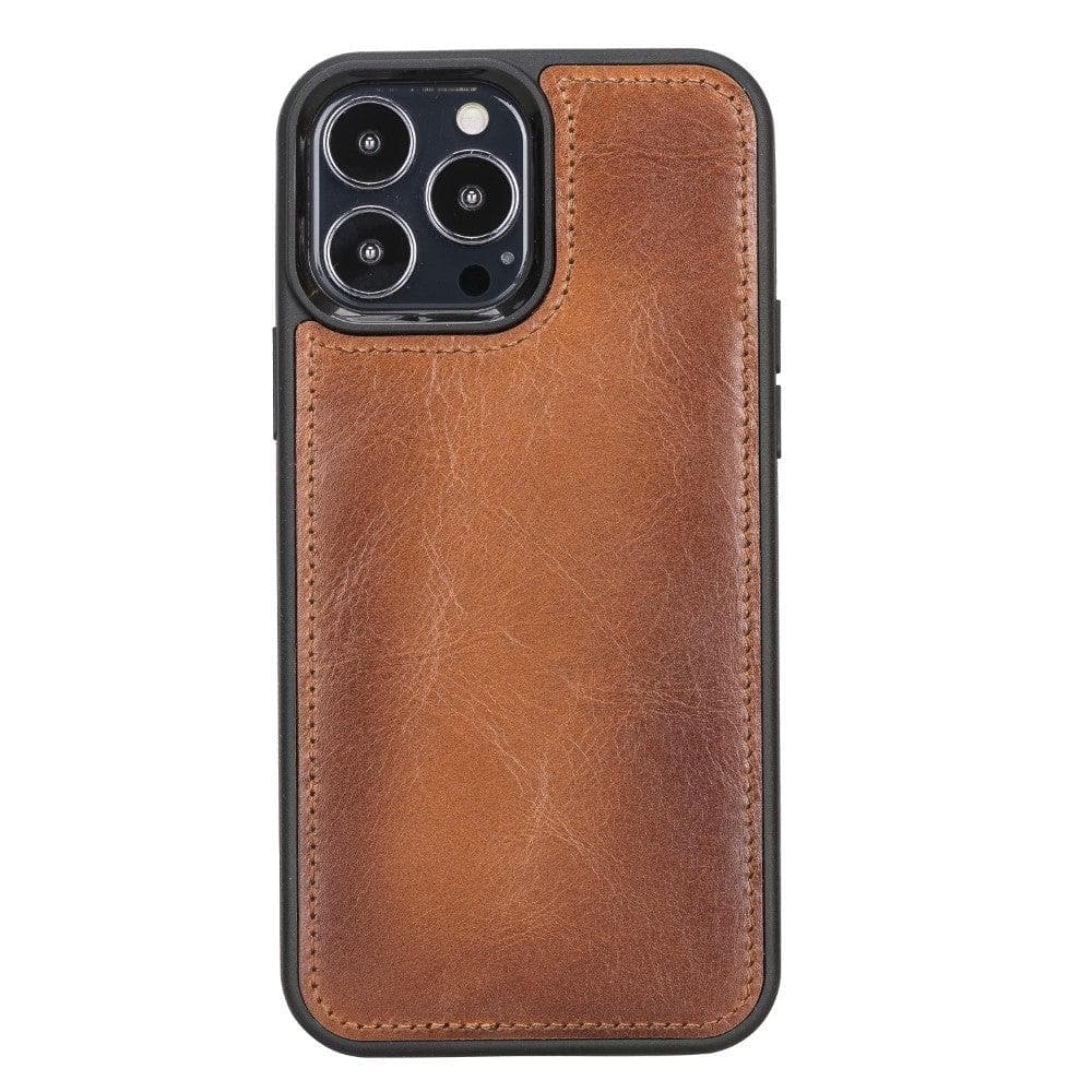 Bayelon Flex Cover Leather Back Case for iPhone 13 Series Tan