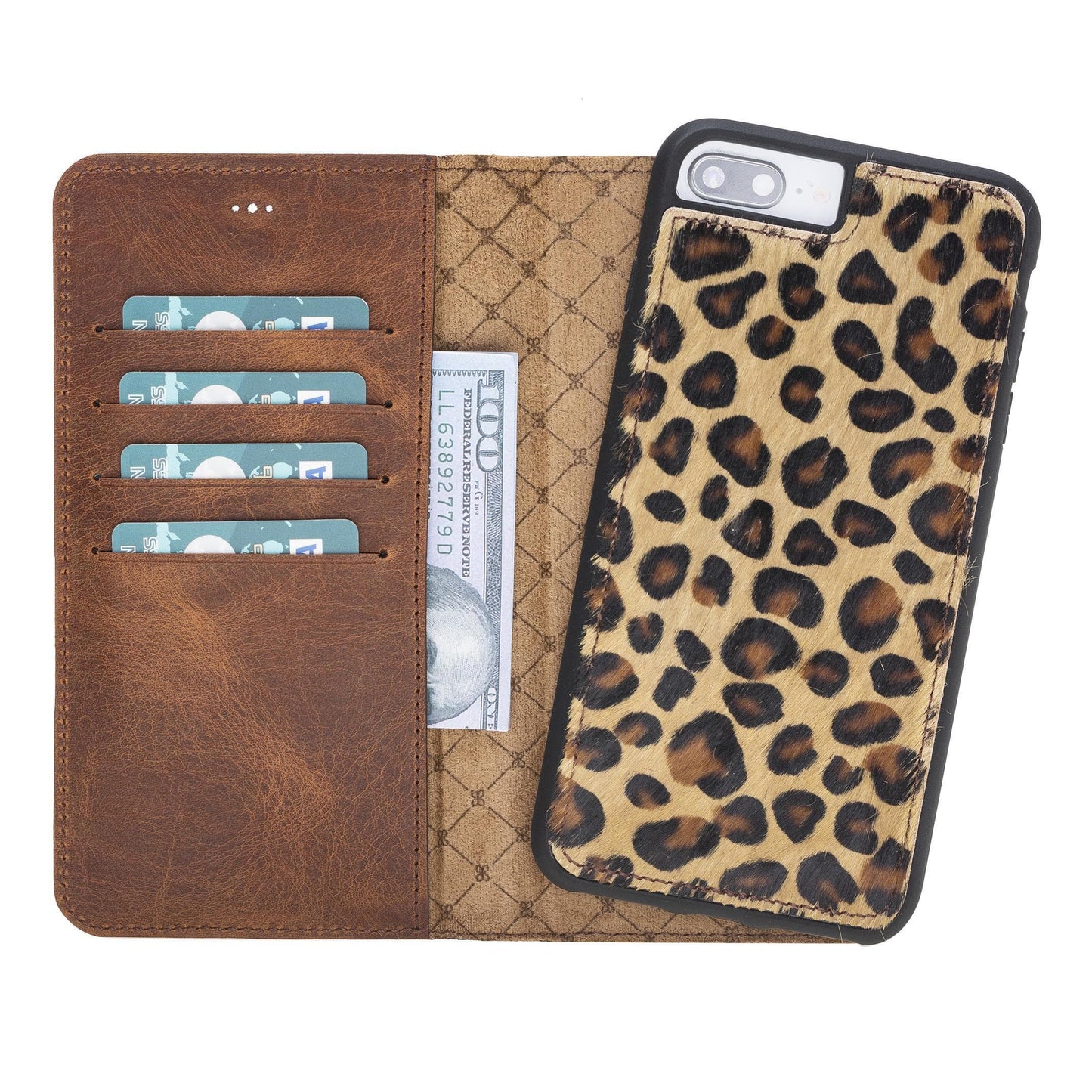 UnBranded Magic iPhone 7 Plus / 8 Plus Detachable Leather Case / MW Leopard