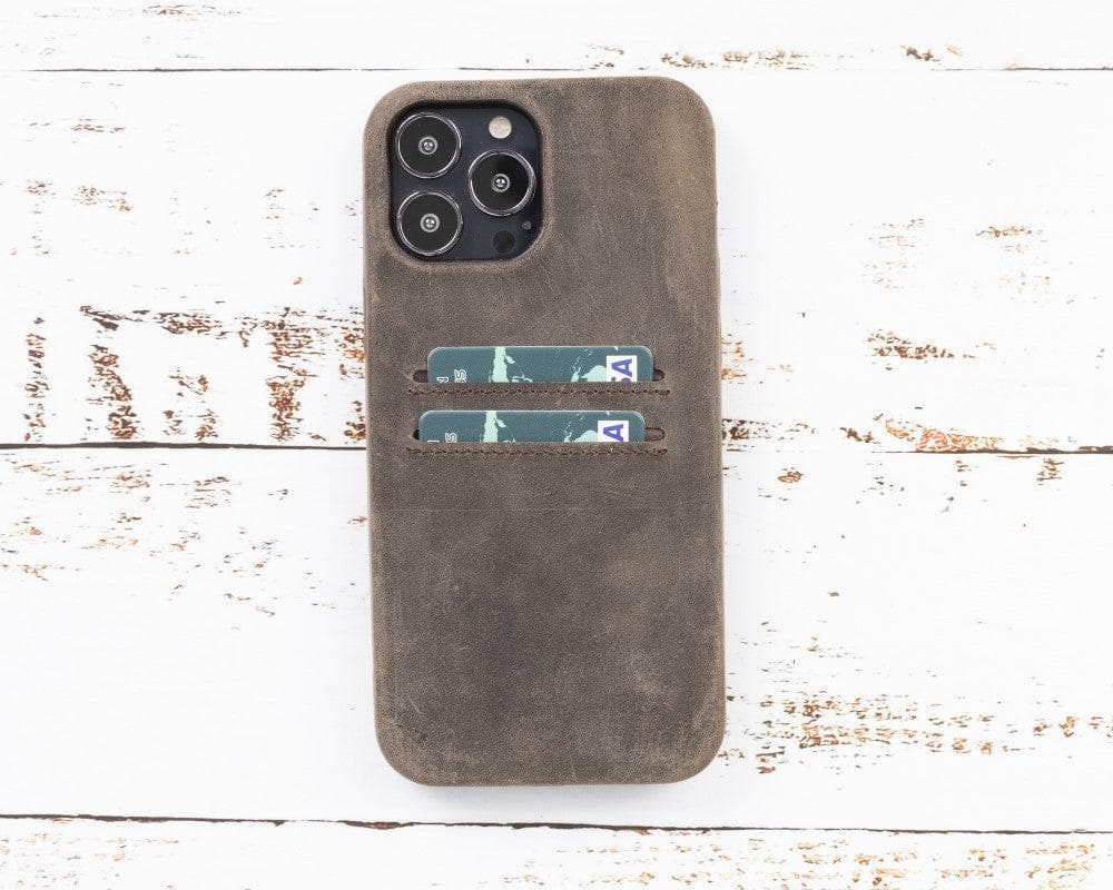 Bayelon Rock Cover Genuine Leather Case for iPhone 13 Series Saddle Brown