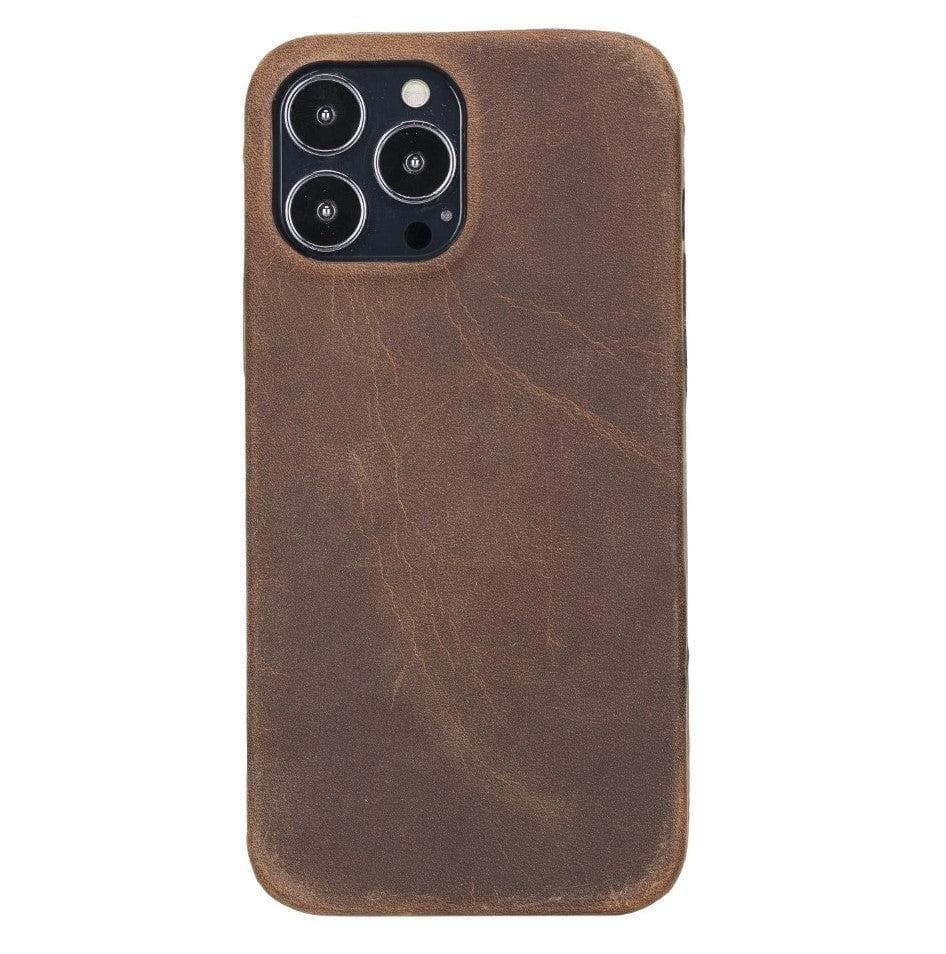 Bayelon Rock Cover iPhone 13 Series Leather Case - Premium Protection Saddle Brown