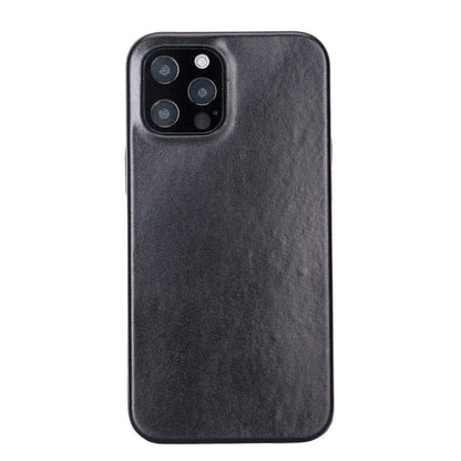 Bayelon Rock Cover Genuine Leather Case for iPhone 12 Series Black