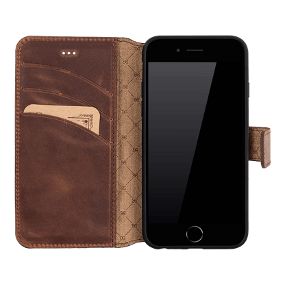 UnBranded Magic iPhone SE/8/7 Detachable Leather Case / MW Saddle Brown