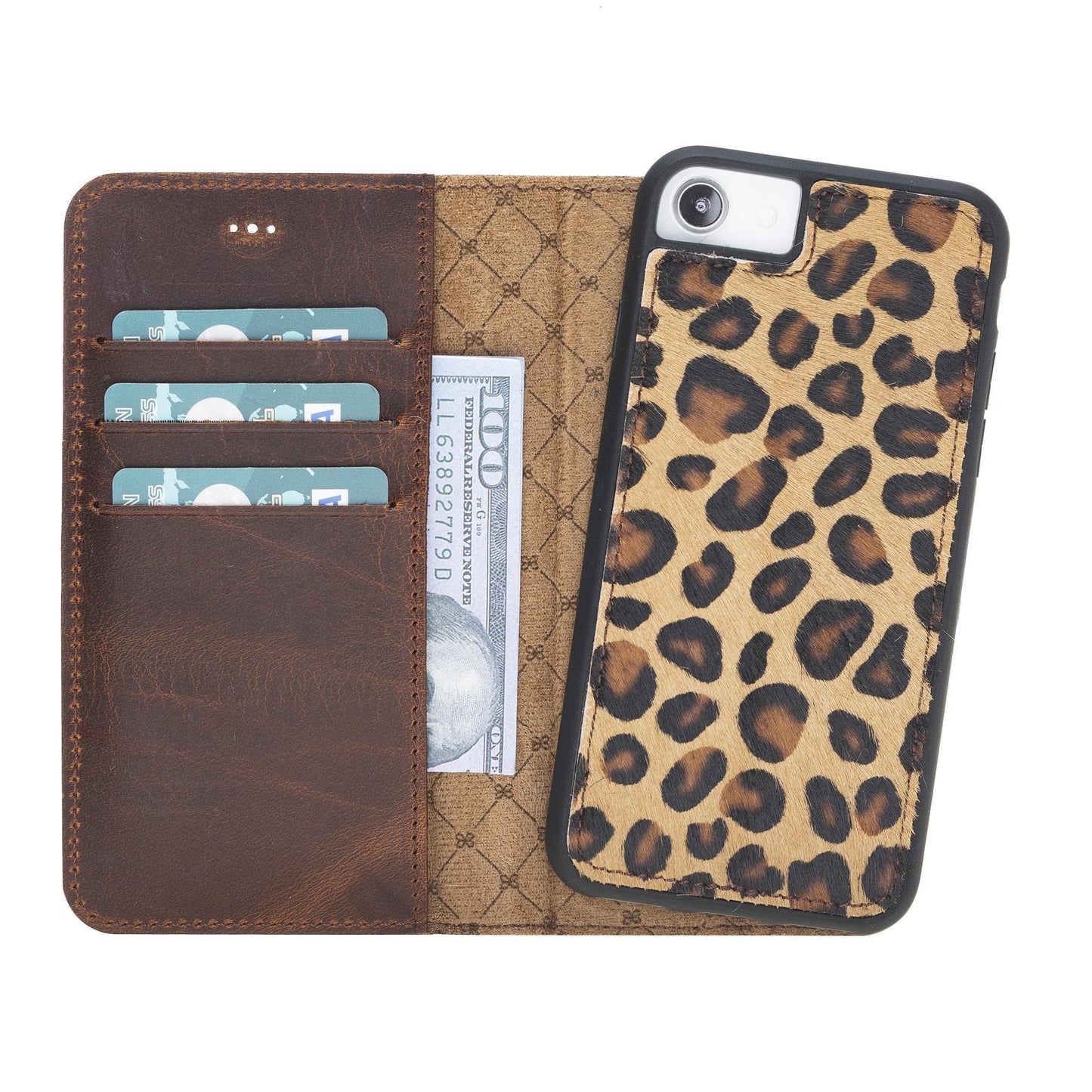 UnBranded Magic iPhone SE/8/7 Detachable Leather Case / MW Leopard