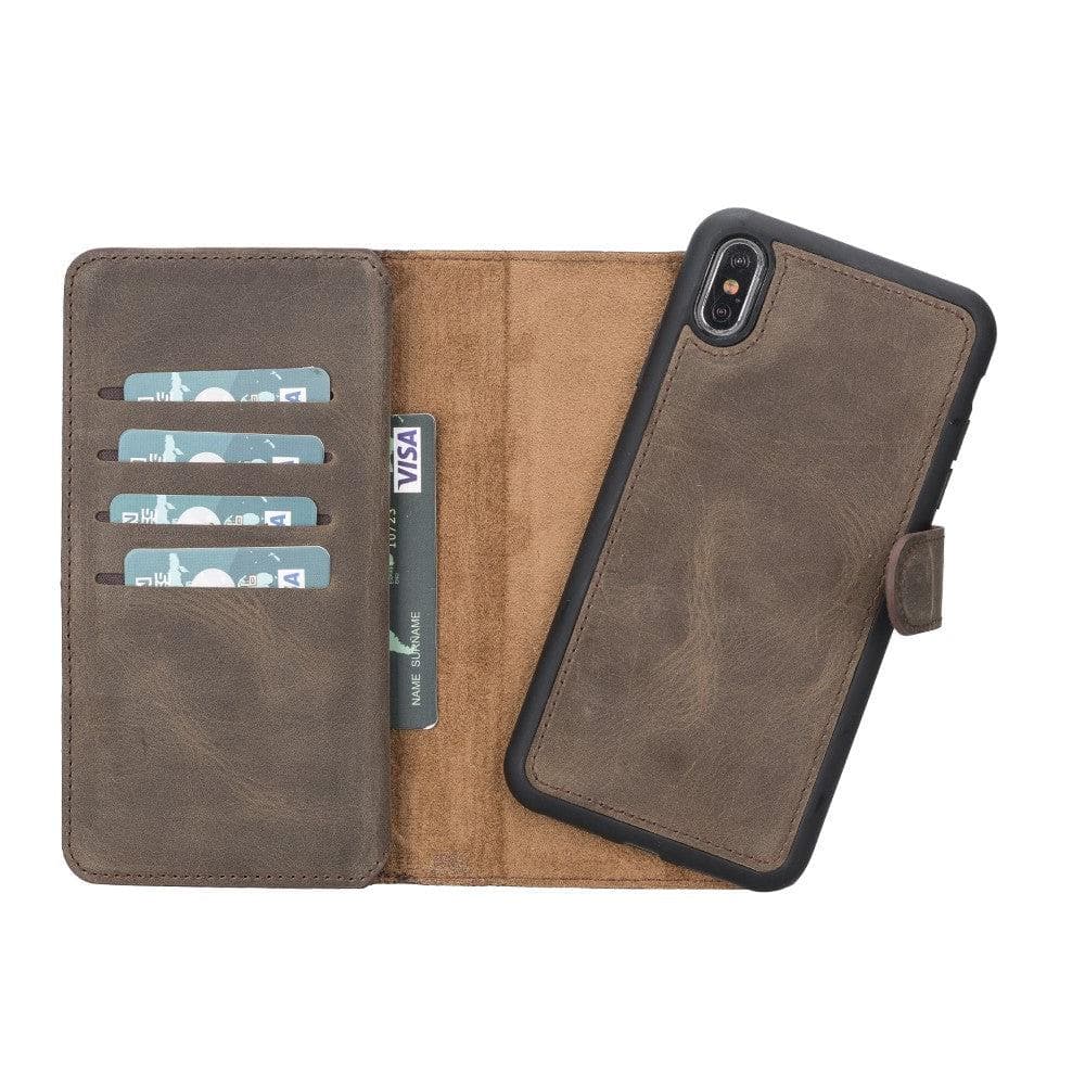 UnBranded Double Magic iPhone XS Max Leather Wallet Case Brown