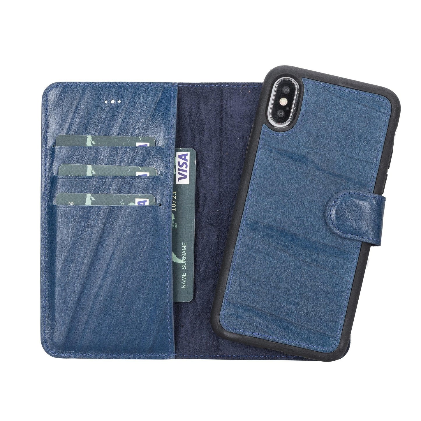 UnBranded Magic iPhone X Series Detachable Leather Case / MW I Phone X Xs Steel Blue