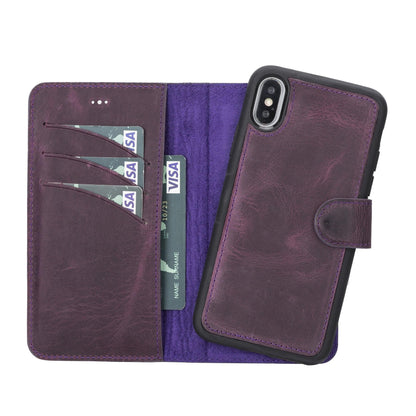 UnBranded Magic iPhone X Series Detachable Leather Case / MW Purple