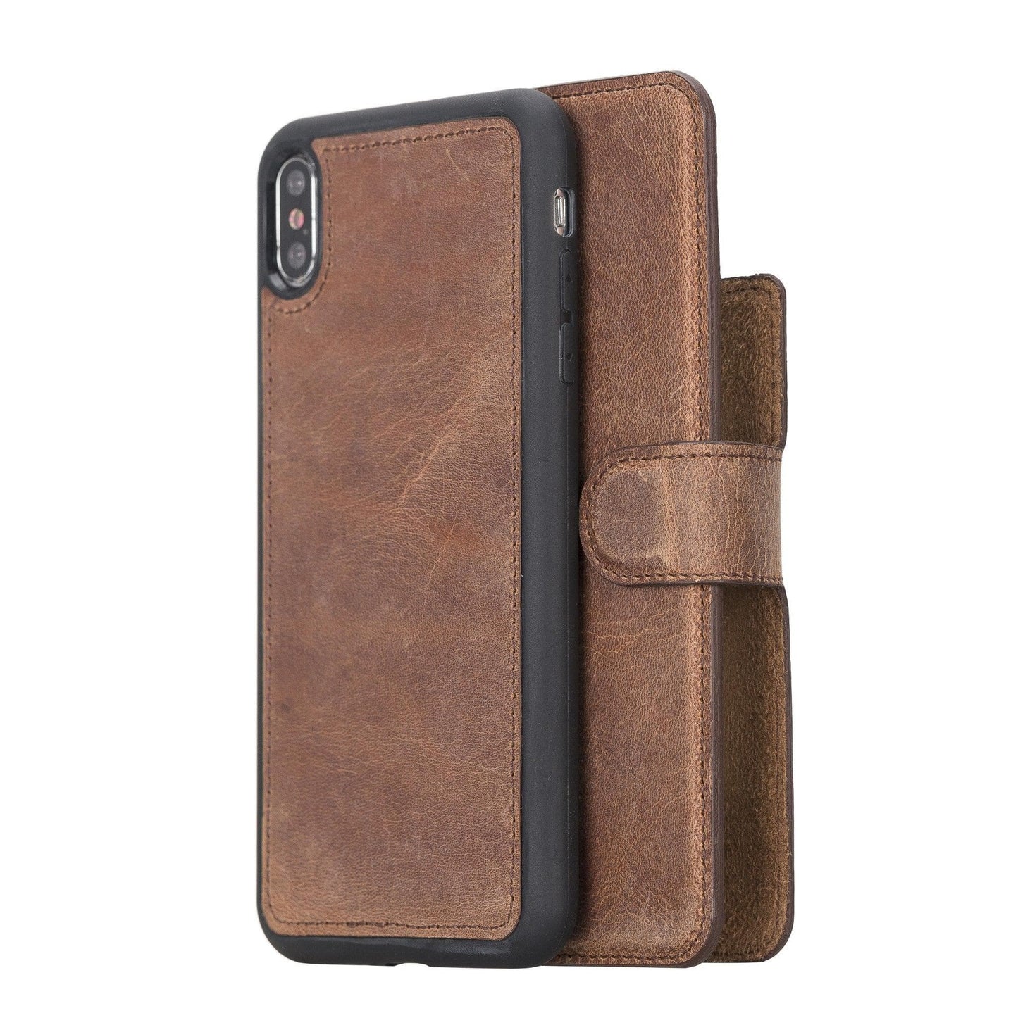 UnBranded Magic iPhone XS Max Detachable Leather Case / MW Saddle Brown