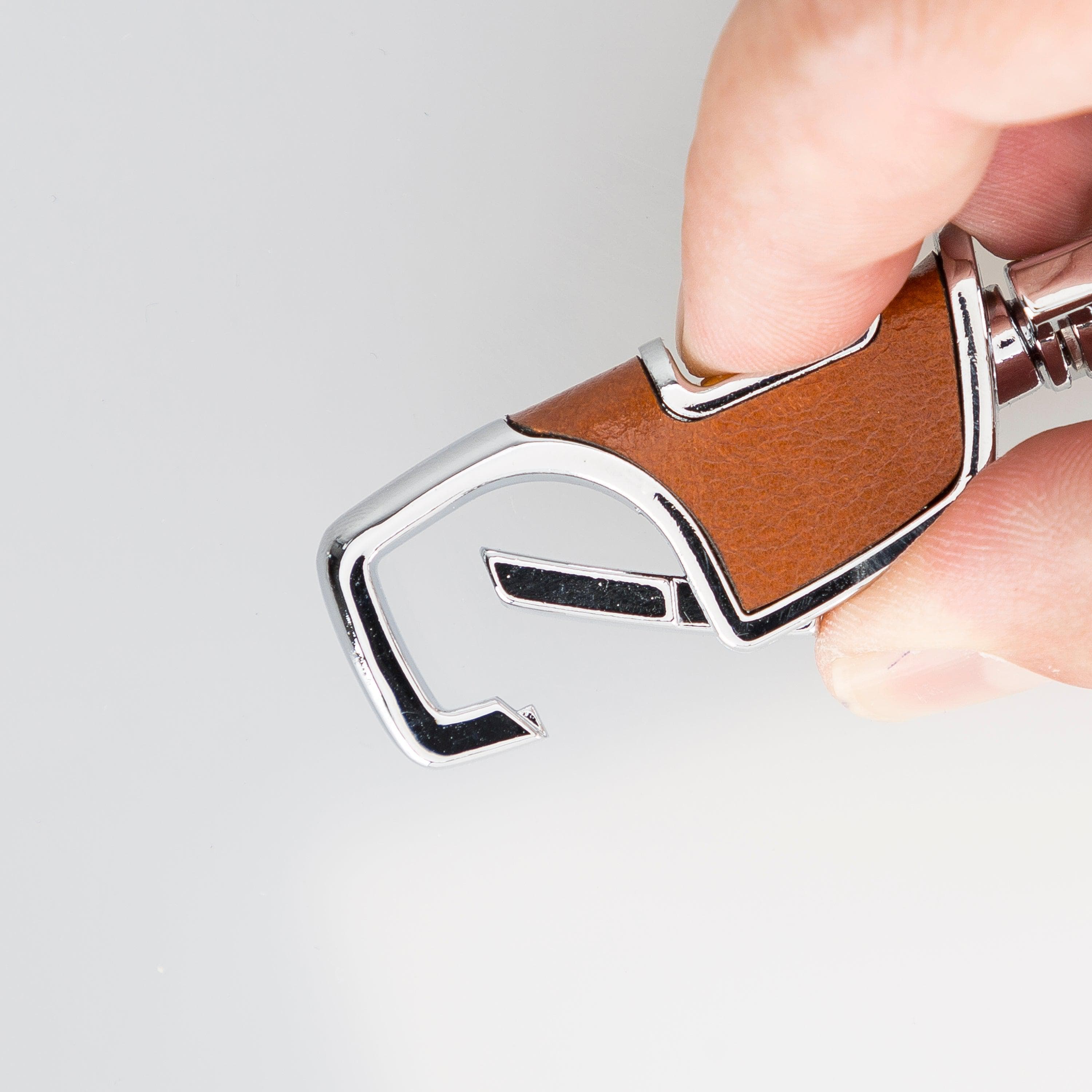 Bayelon BKR12 Genuine Leather Keyring with Premium Metal Clip