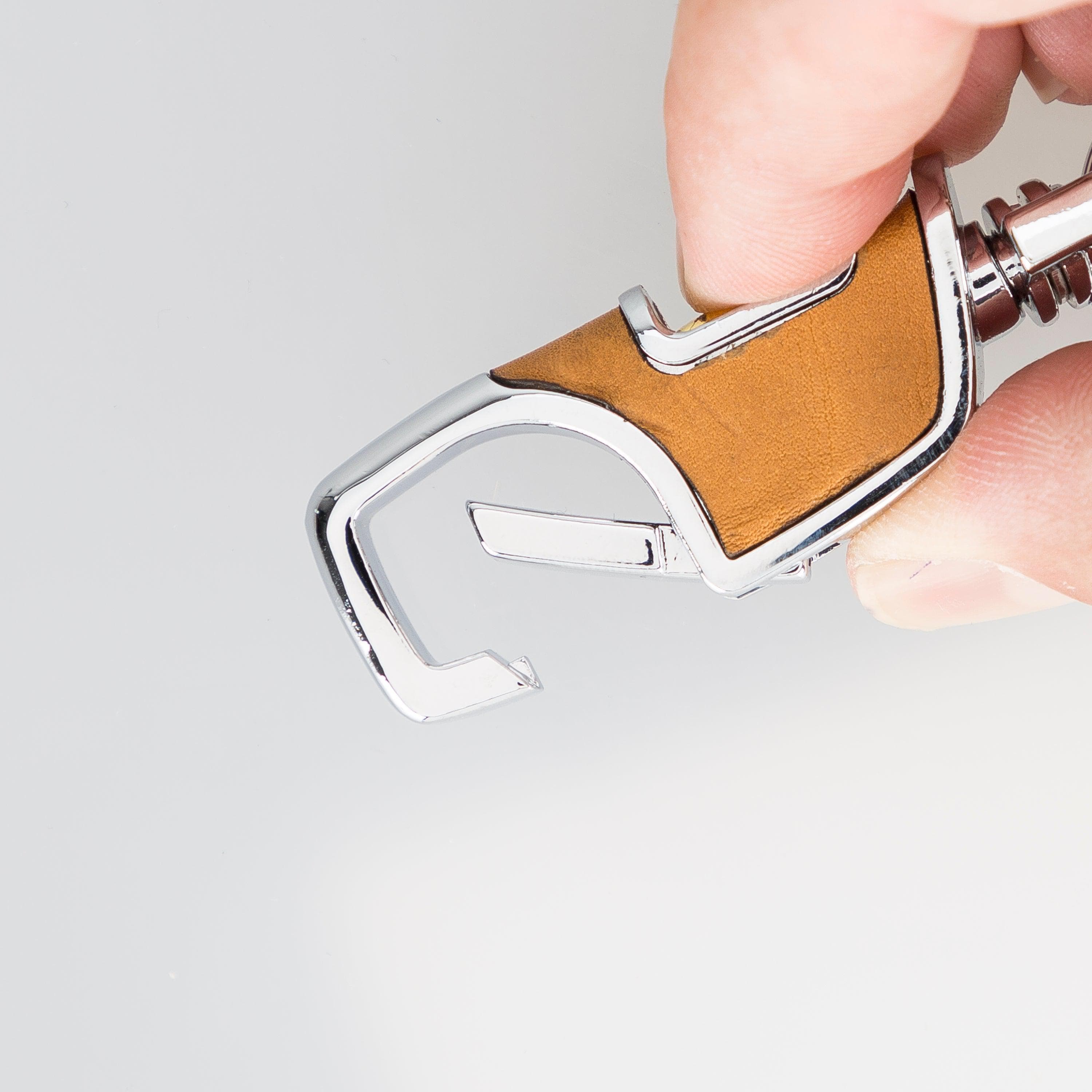 Bayelon BKR12 Genuine Leather Keyring with Premium Metal Clip