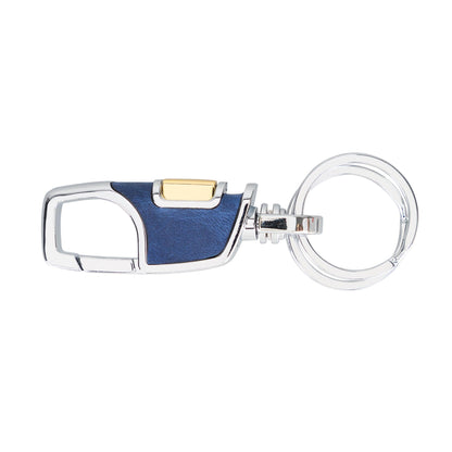 UnBranded BKR12 Leather Keyring Cadet Blue