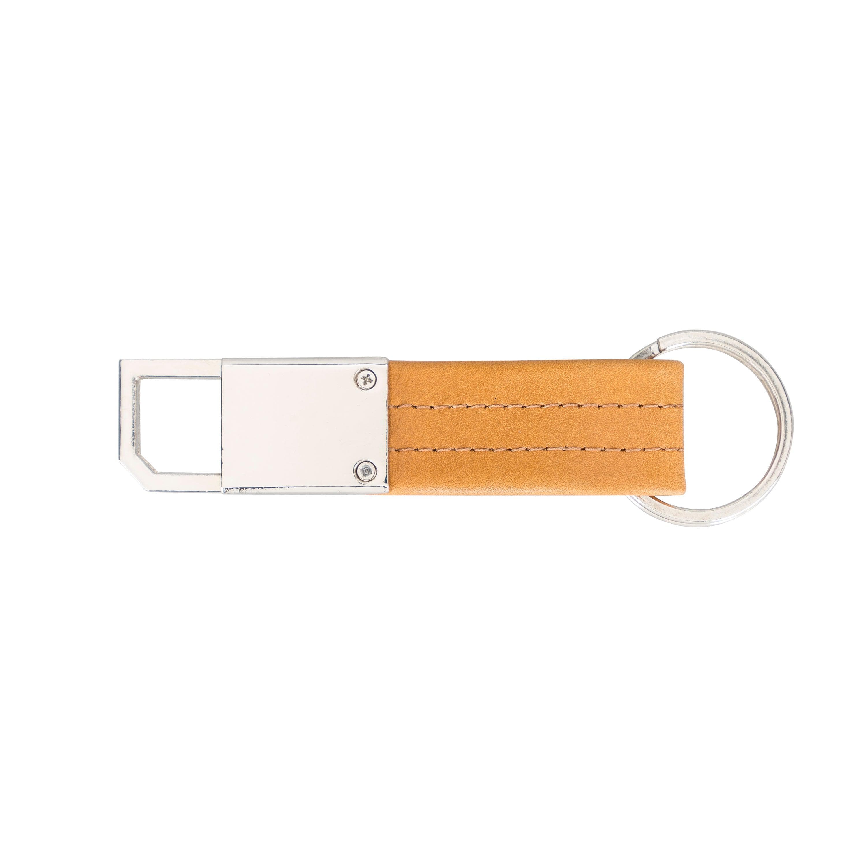 Bayelon BKR16 Genuine Leather Keyring with Sleek Metal Clip