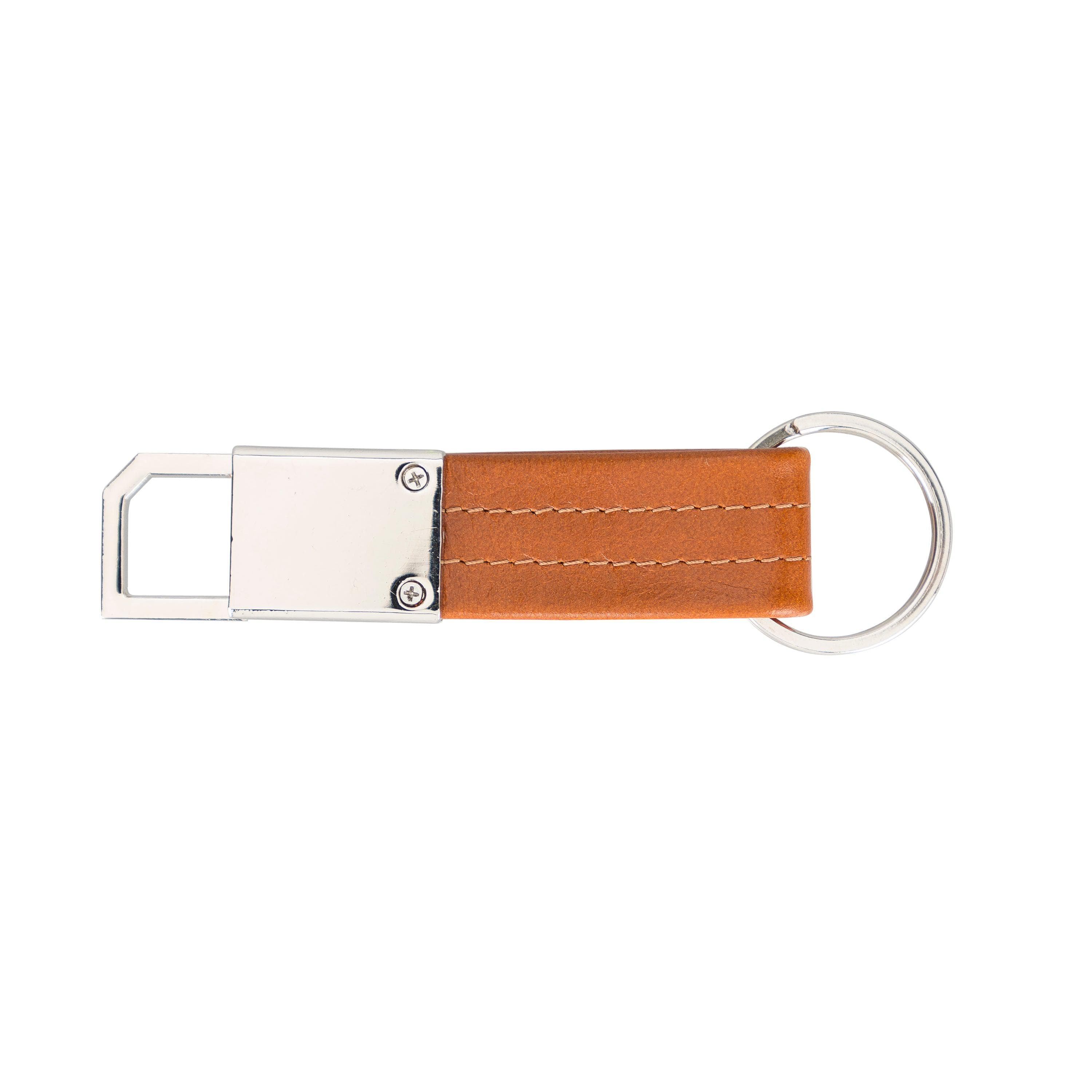 Bayelon BKR16 Genuine Leather Keyring with Sleek Metal Clip