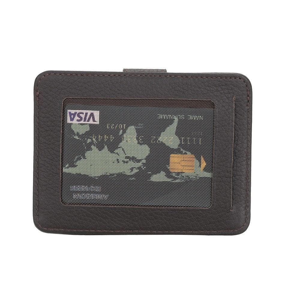 Bayelon BLW19 Genuine Leather Card Holder with Dual ID Windows