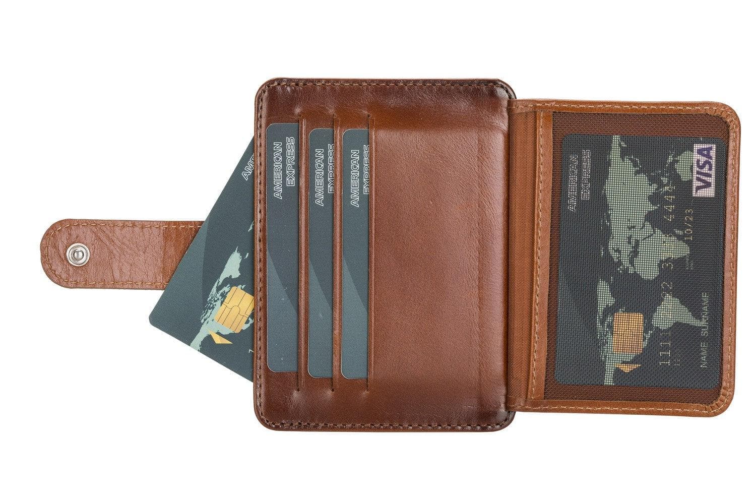 Bayelon BLW19 Genuine Leather Card Holder with Dual ID Windows