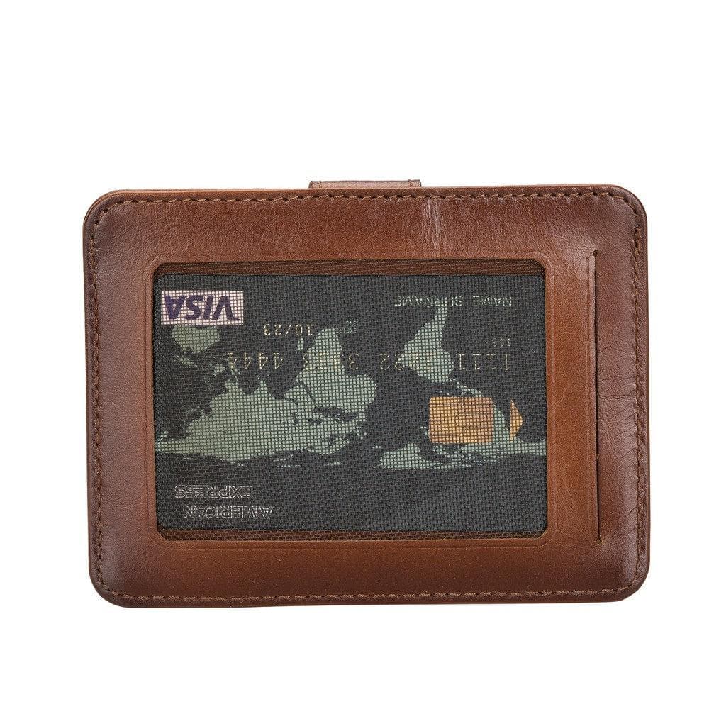 Bayelon BLW19 Genuine Leather Card Holder with Dual ID Windows