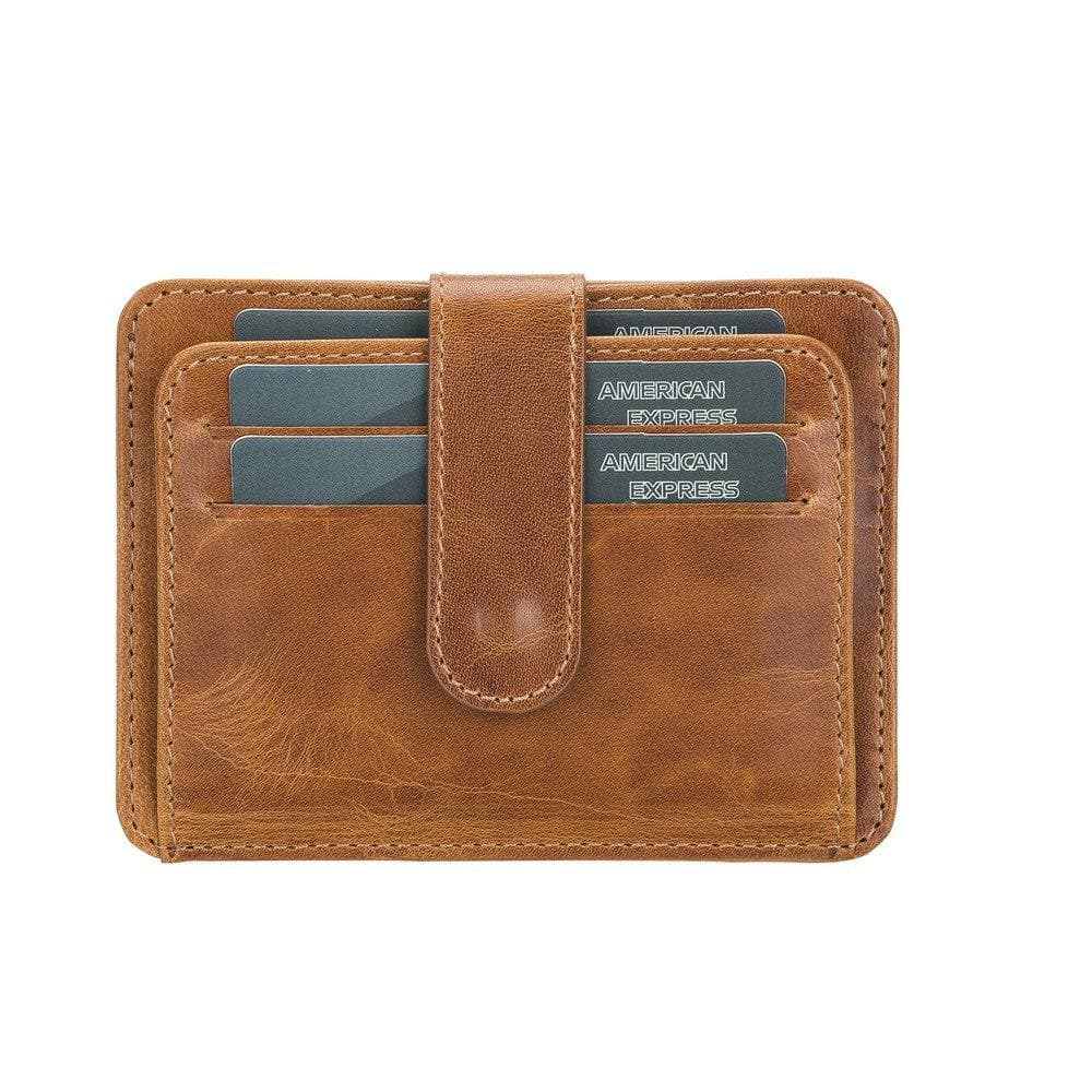 Bayelon BLW19 Genuine Leather Card Holder with Dual ID Windows
