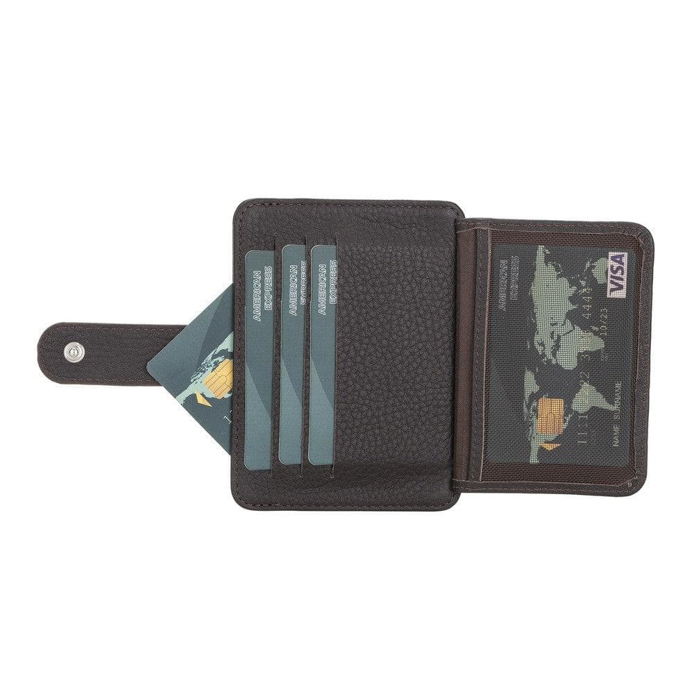 Bayelon BLW19 Genuine Leather Card Holder with Dual ID Windows