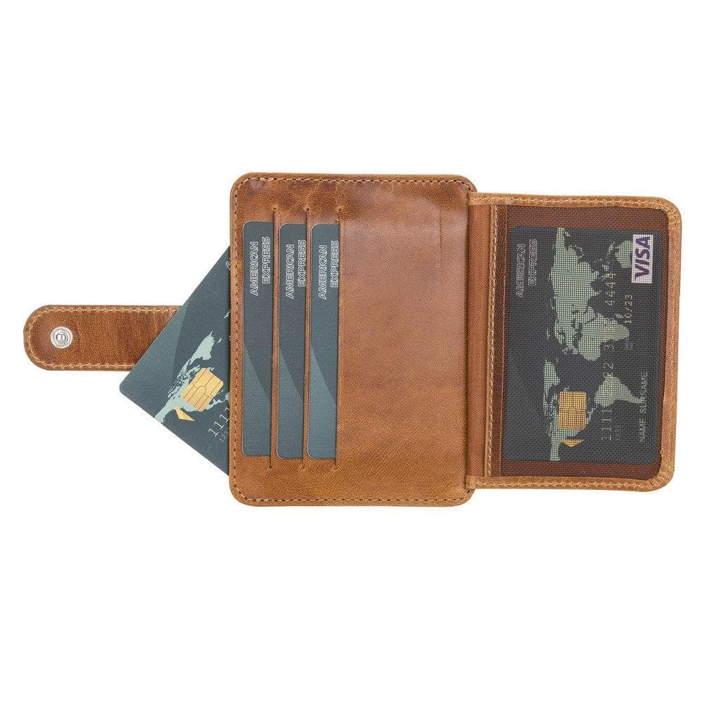 Bayelon BLW19 Genuine Leather Card Holder with Dual ID Windows