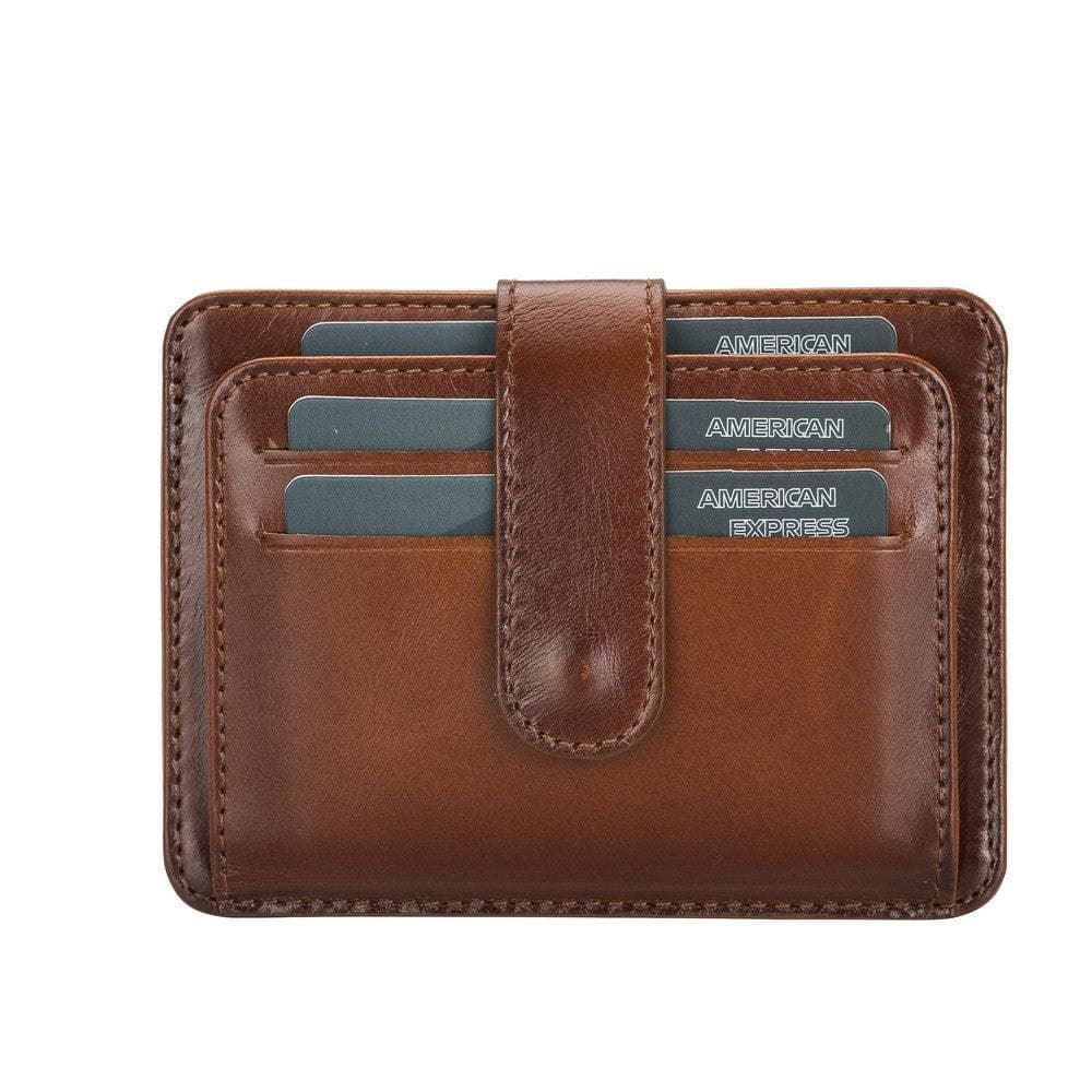 Bayelon BLW19 Genuine Leather Card Holder with Dual ID Windows