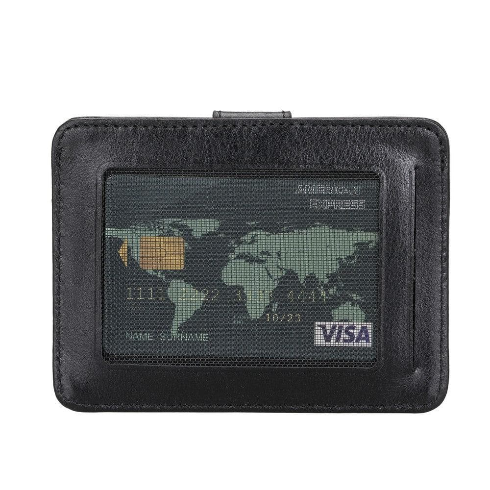Bayelon BLW19 Genuine Leather Card Holder with Dual ID Windows