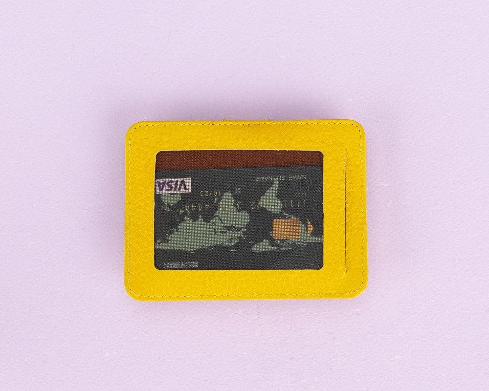 Bayelon BLW19 Genuine Leather Card Holder with Dual ID Windows