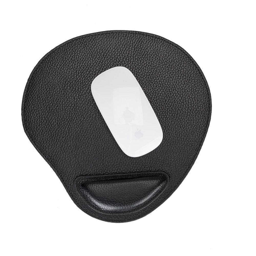 Bayelon Cushioned Leather Mouse Pad with Wrist Rest Pebble Black