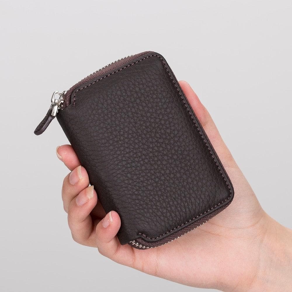 Bayelon Elvis Minimalist Leather Zipper Wallet Pink