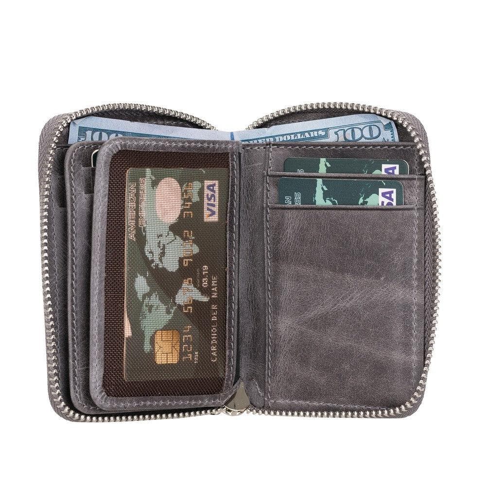 Bayelon Elvis Minimalist Leather Zipper Wallet