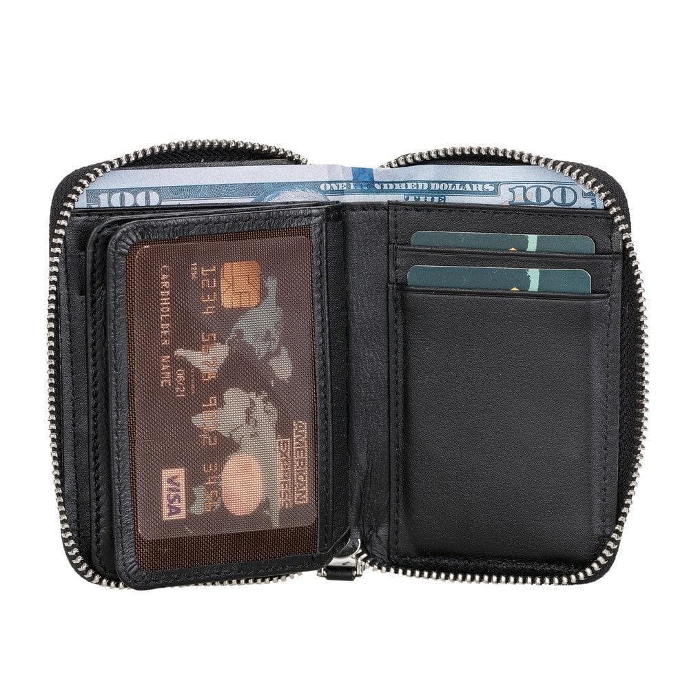 Bayelon Elvis Minimalist Leather Zipper Wallet
