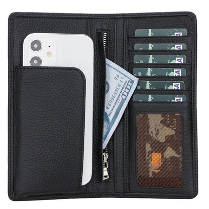 UnBranded Evra Leather Universal Wallet Pebble Black