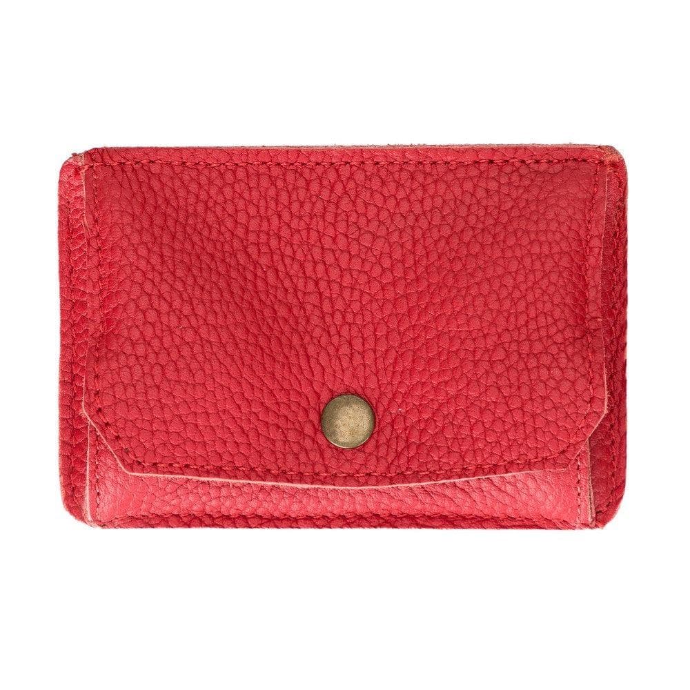 Bayelon Genuine Leather Coin Holder with Multi-Function Compartments Crimson