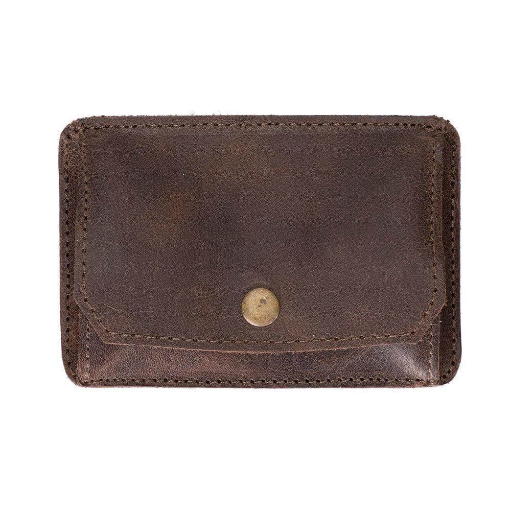 UnBranded Functional Leather Coin Holder Saddle Brown