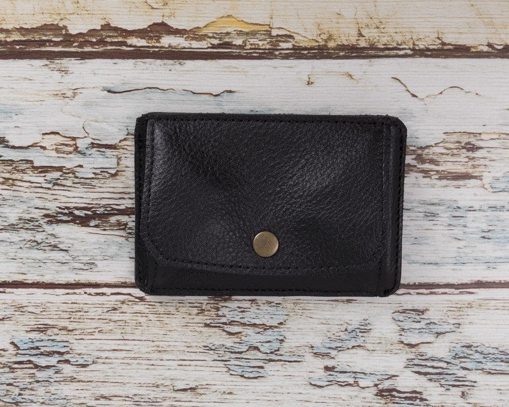 UnBranded Functional Leather Coin Holder Pebble Black