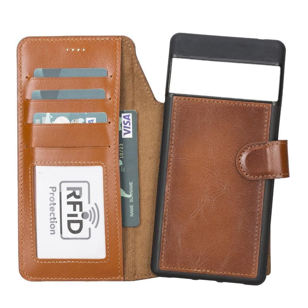 Bayelon Detachable Leather Case for Google Pixel 6 Series Google Pixel 6 Pro Tan