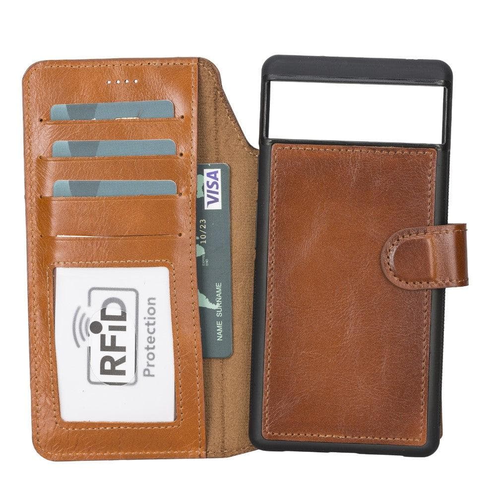 Bayelon Detachable Leather Case for Google Pixel 6 Series Google Pixel 6 Tan