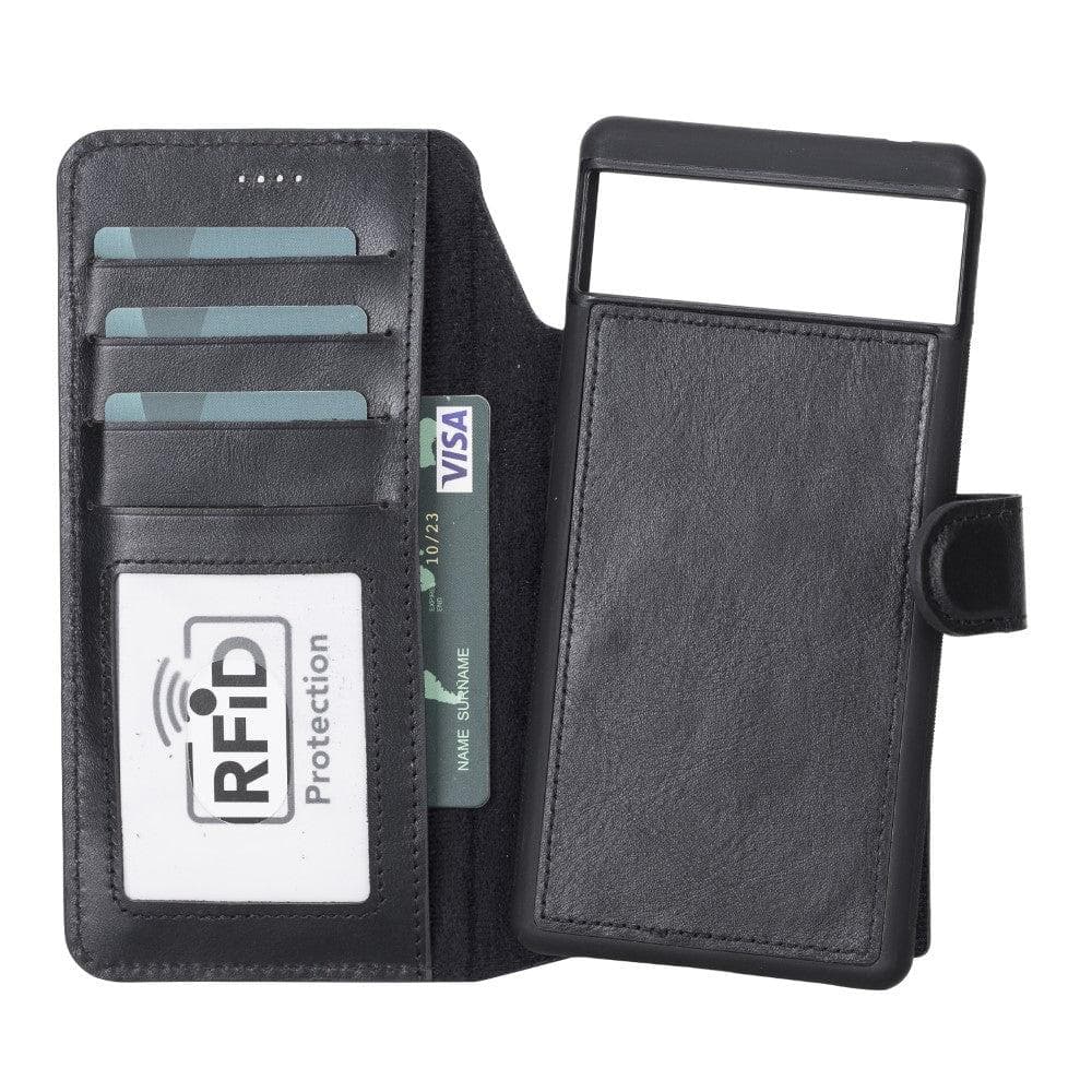 Bayelon Detachable Leather Case for Google Pixel 6 Series Google Pixel 6 Black