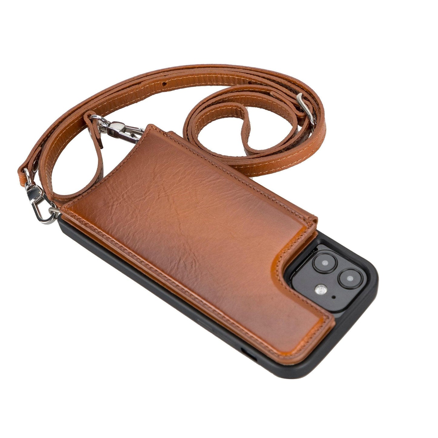 Bayelon Saff iPhone 12 Series Leather Case with Crossbody Strap - SAFF UFW