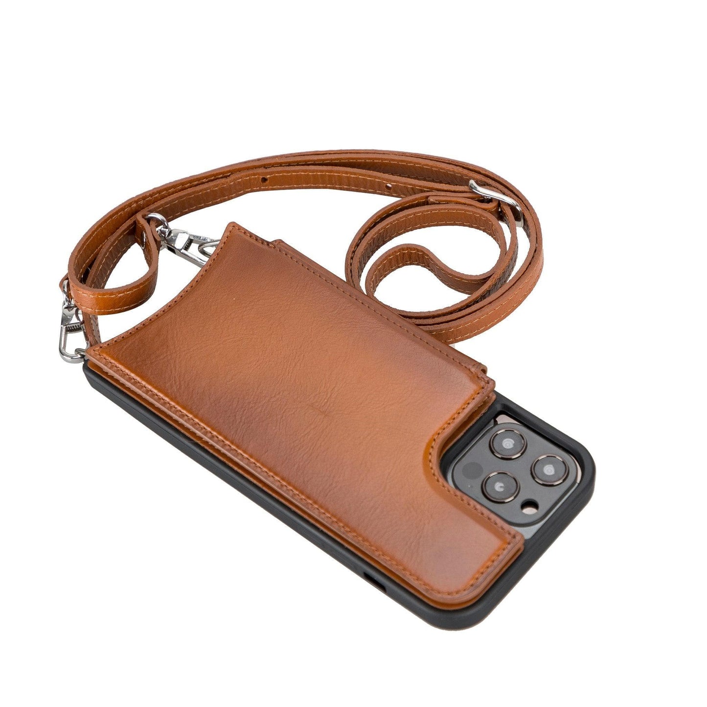 Bayelon Saff iPhone 12 Series Leather Case with Crossbody Strap - SAFF UFW