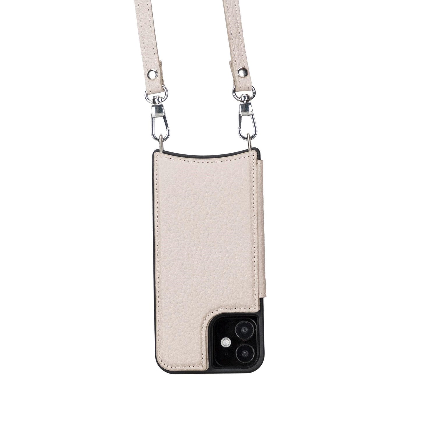 Bayelon Saff iPhone 12 Series Leather Case with Crossbody Strap - SAFF UFW I Phone 12 Mini 5.4' Sandy Brown