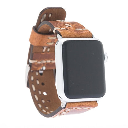 UnBranded Aqua Apple Watch Leather Band Tan