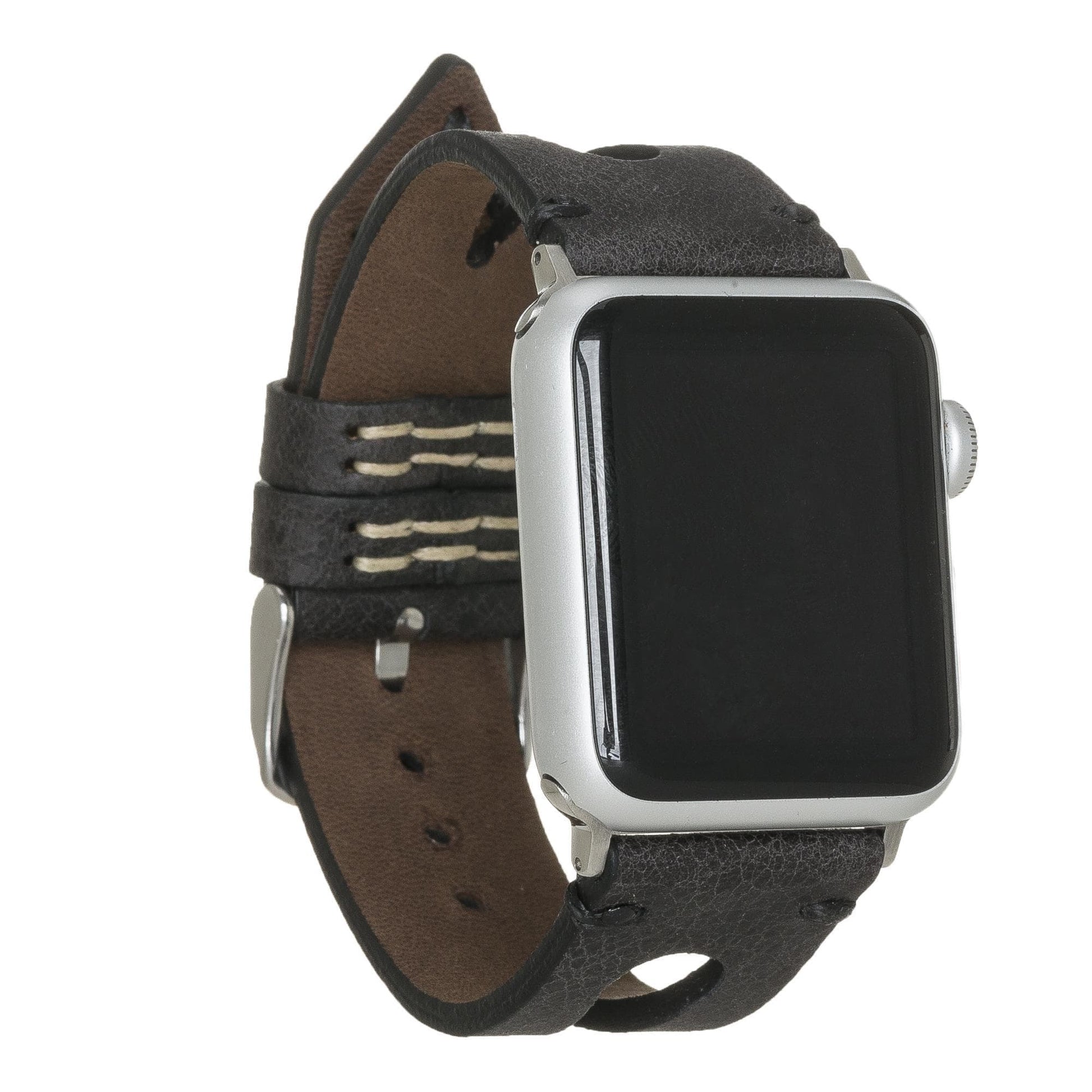 UnBranded BA2 Apple Watch Leather Band Black