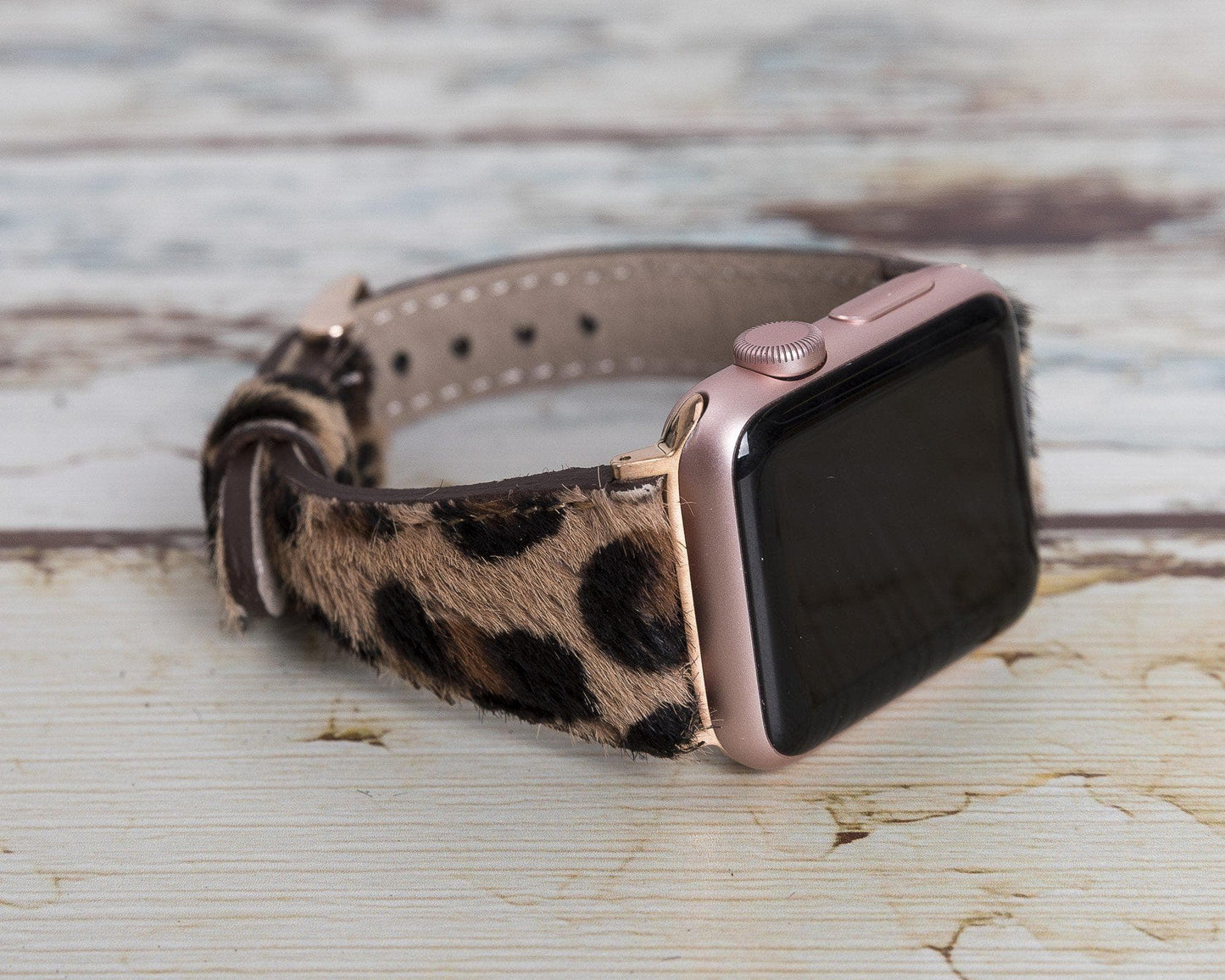 UnBranded Slim Leather Apple Watch Band Leopard