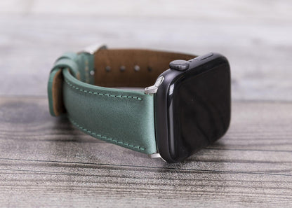 UnBranded Classic Leather Apple Watch Band Aqua