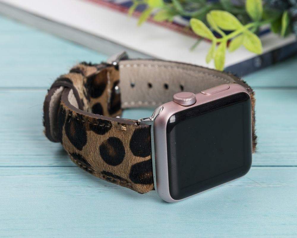 UnBranded Classic Leather Apple Watch Band Leopard 40 41 42mm