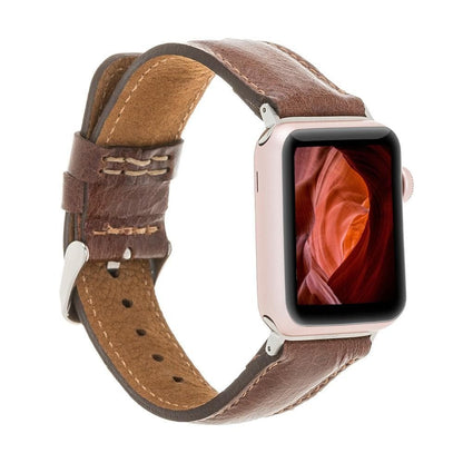 UnBranded Classic Leather Apple Watch Band Dark Brown 40 41 42mm