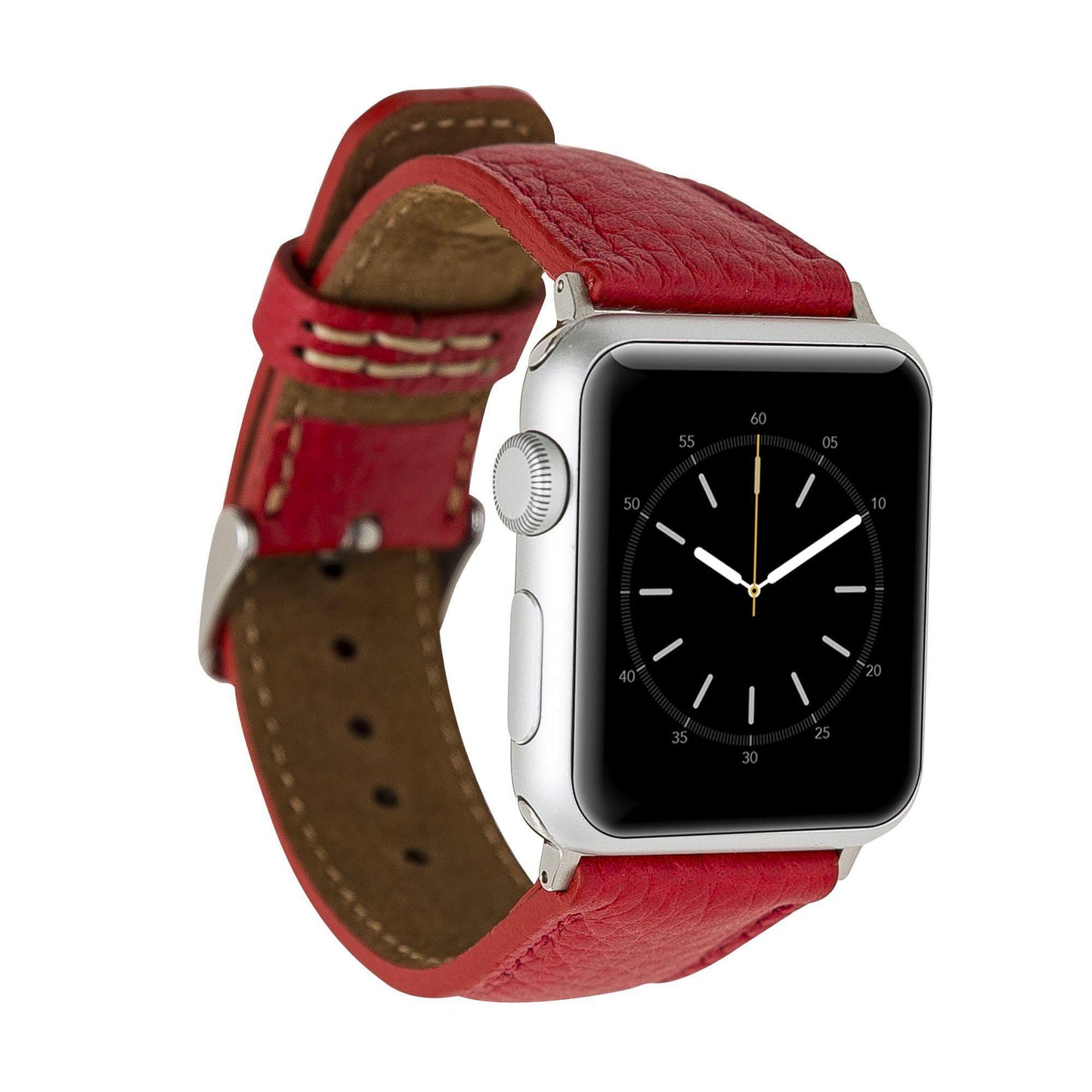 UnBranded Classic Leather Apple Watch Band Crimson 40 41 42mm