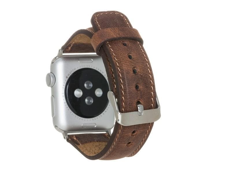 UnBranded Classic Leather Apple Watch Band Saddle Brown 40 41 42mm