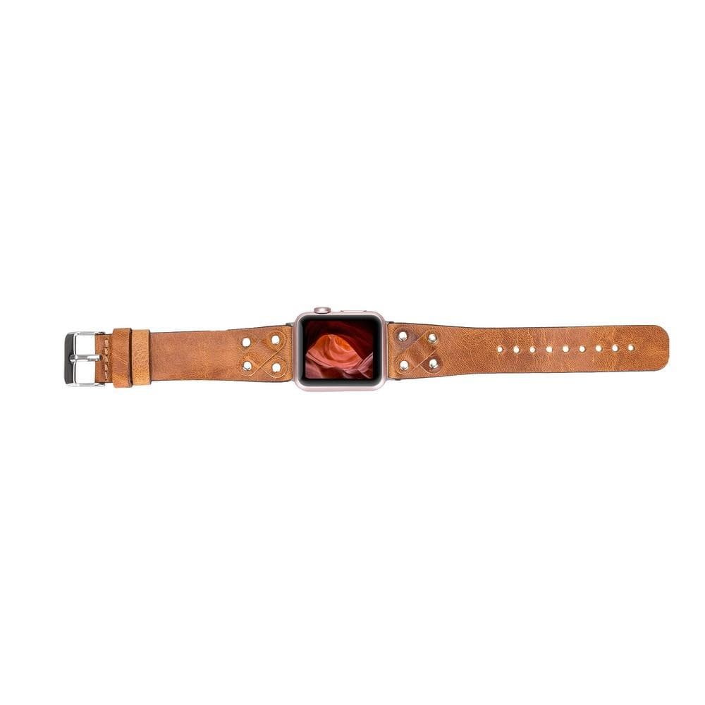 UnBranded Cross Leather Apple Watch Band with Silver Trok