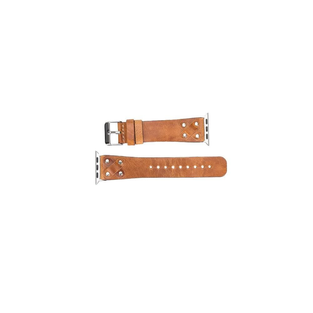 UnBranded Cross Leather Apple Watch Band with Silver Trok